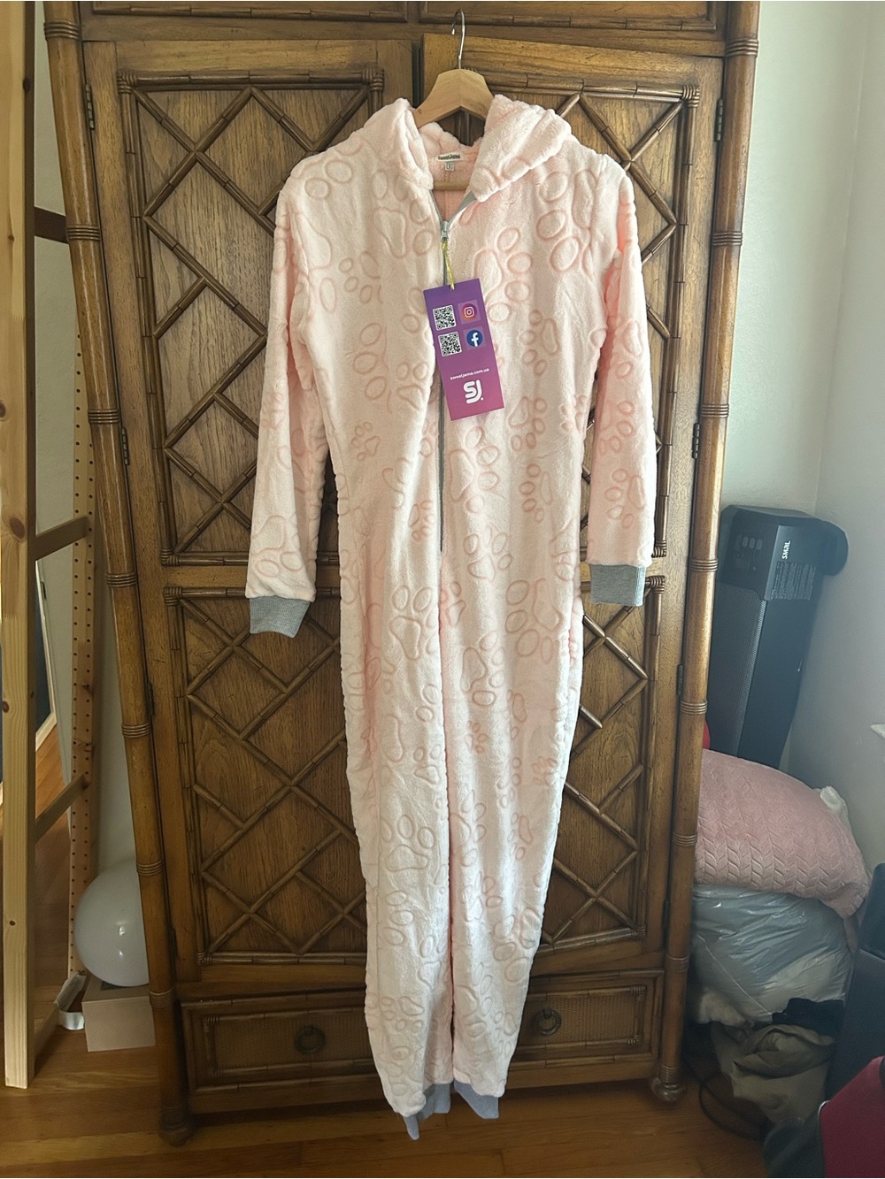 Pink Hooded One-Piece Pajama - Cozy Fleece